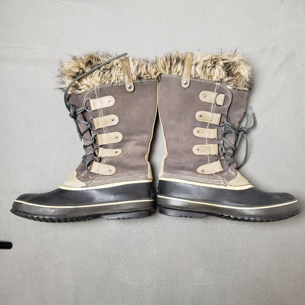 Sorel Brown and Tan Faux-Fur Winter Rain Boots - Picture 13 of 16
